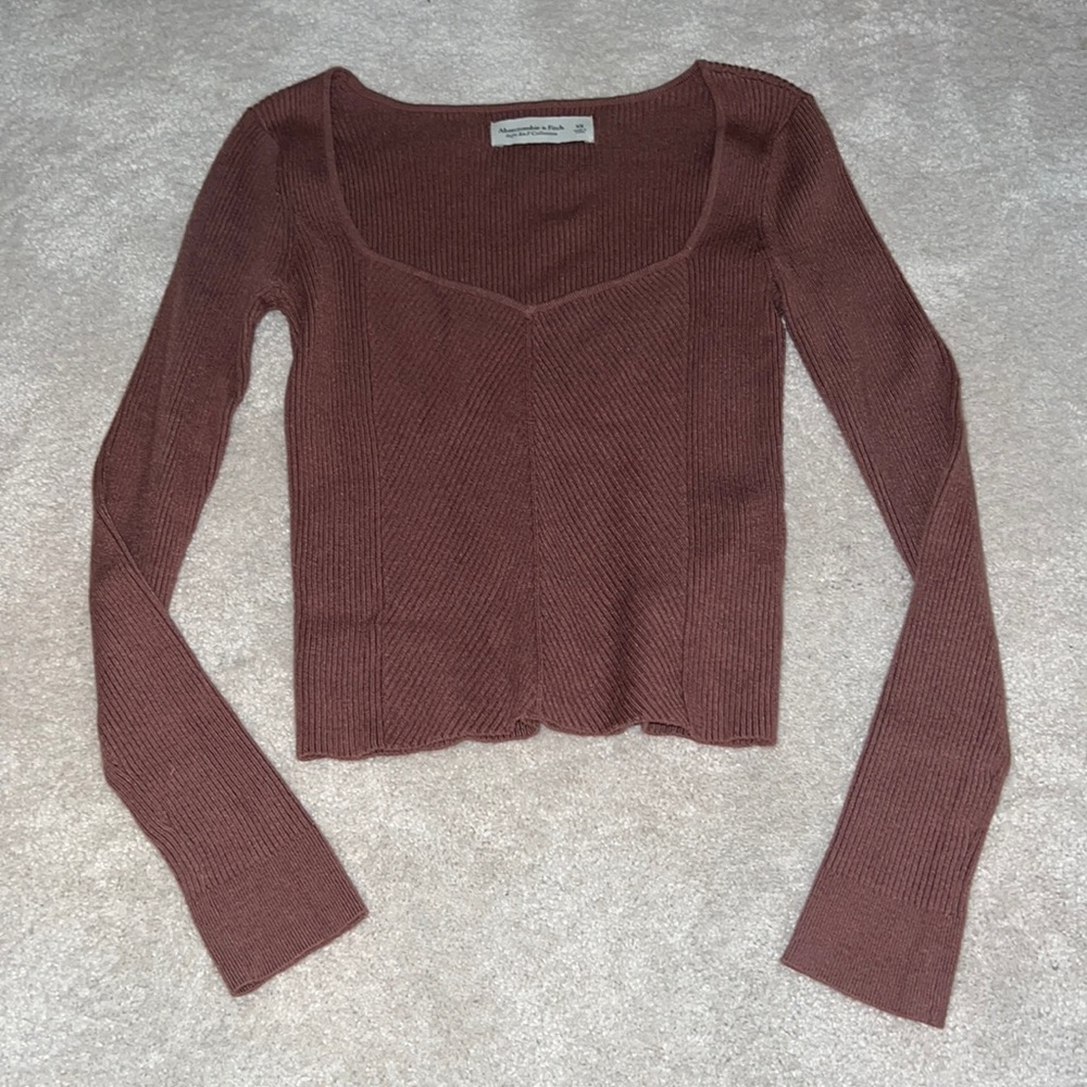 Abercrombie and fitch soft brown sweater xs